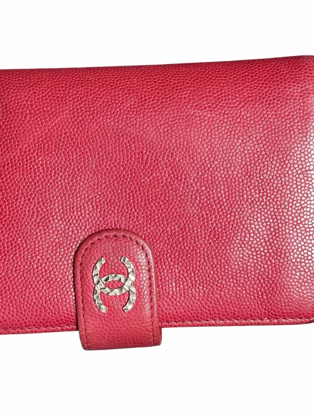 CHANEL Pink Leather Wallet with CC Turn-Lock